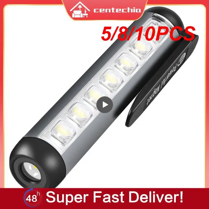 

5/8/10PCS Usb Charging Battery Flashlight Powerful Rechargeable Lamp Power Bank Led Flashlight Camping Lantern Flashlight