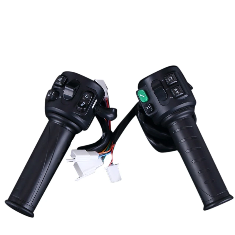 

Hall Type Twist Throttle Set With Three Speed Gear Reverse Turn Signal Function For Motorcycle E-Scooter Controller