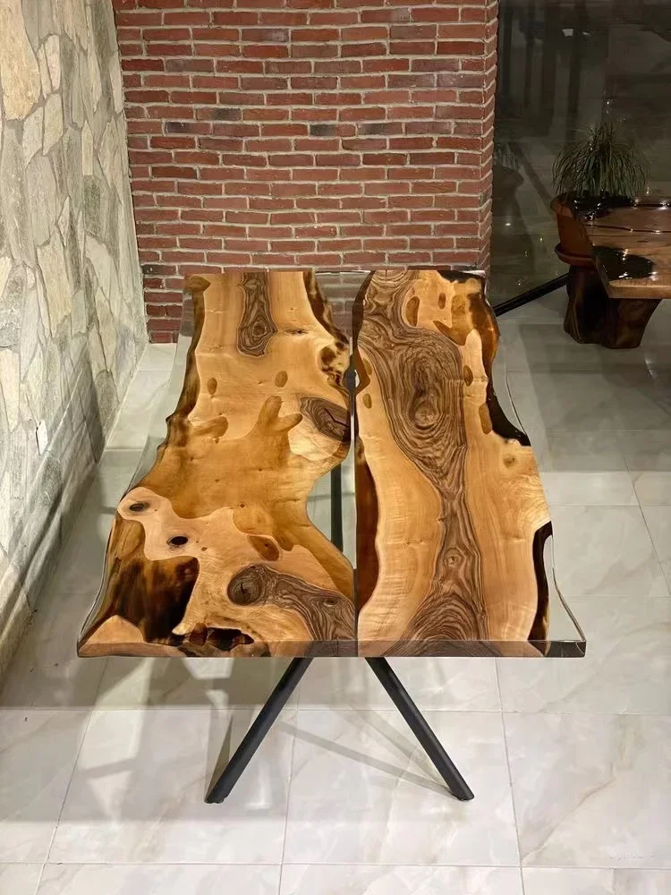 Для ресторана из массива орехового дерева кухонная плита эпоксидной смолы