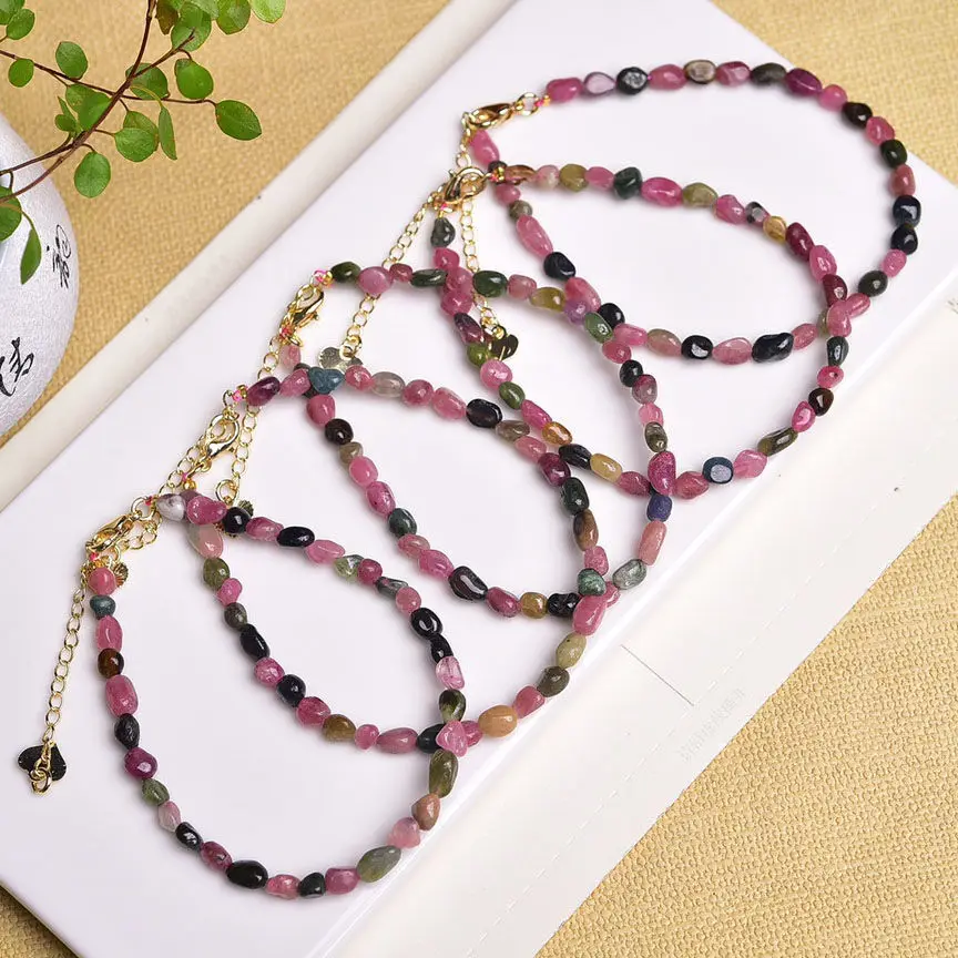 Турмалиновый браслет для женщин Бразильская древняя руда натуральный цвет