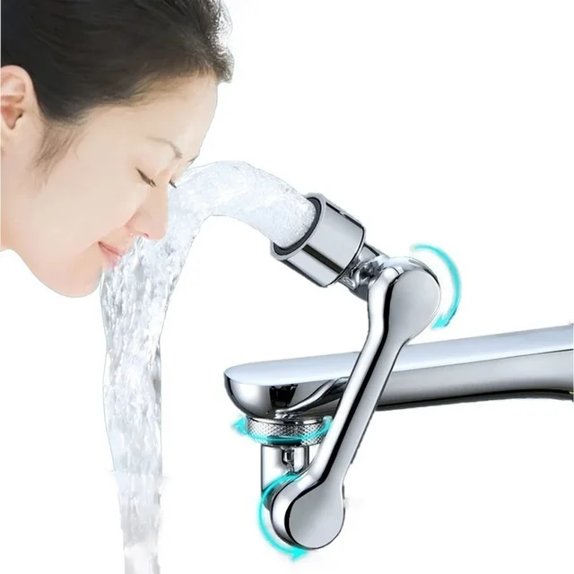 New Universal 1080° Rotation Extender Faucet Aerator Plastic Splash Filter Kitchen Washbasin Faucets Bubbler Nozzle Robotic Arm 4