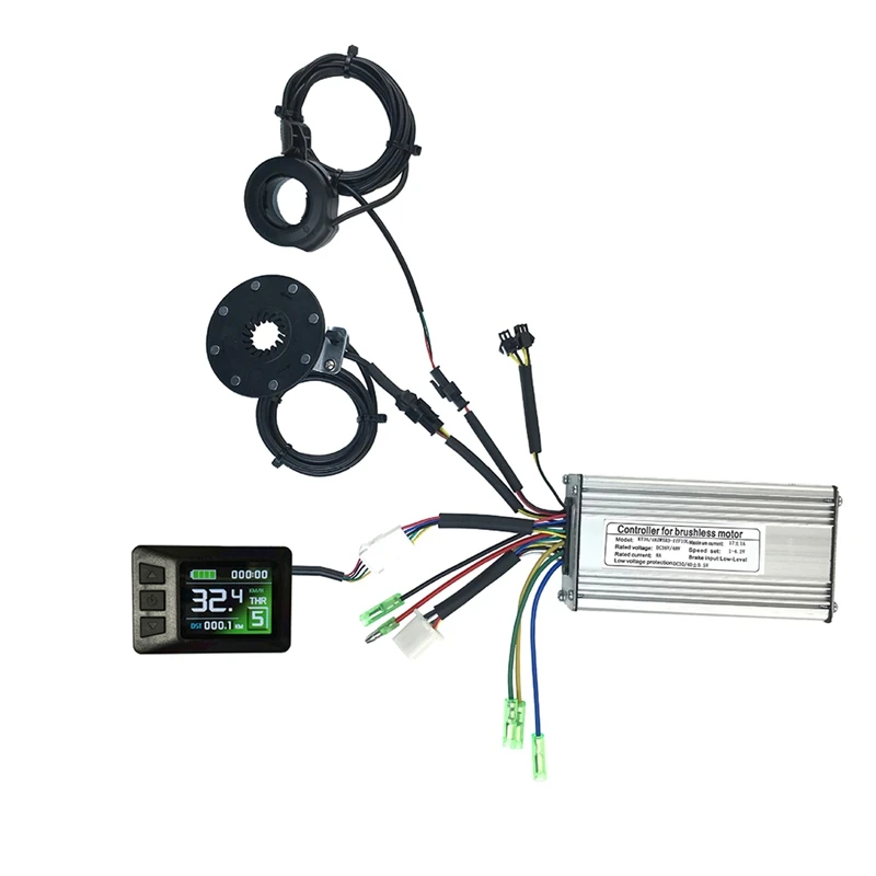 

36V 48V 350W 17A Electric Bicycle Sine Wave Controller with LCD7C Display & Thumb Throttle & Sensor E-Bike Accessories