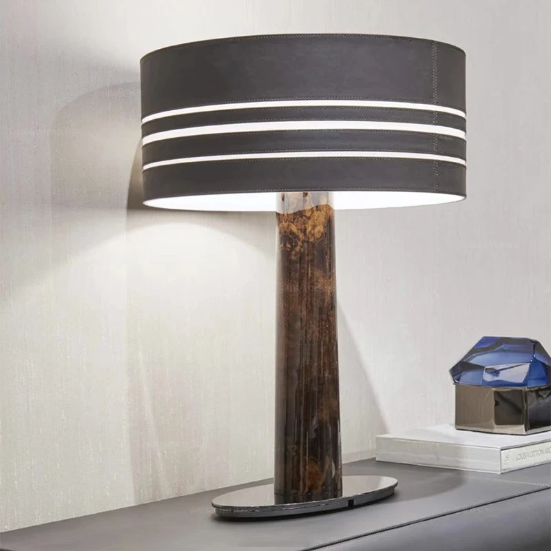 Винтажная роскошная черная дизайнерская настольная лампа 2024 домашний декор