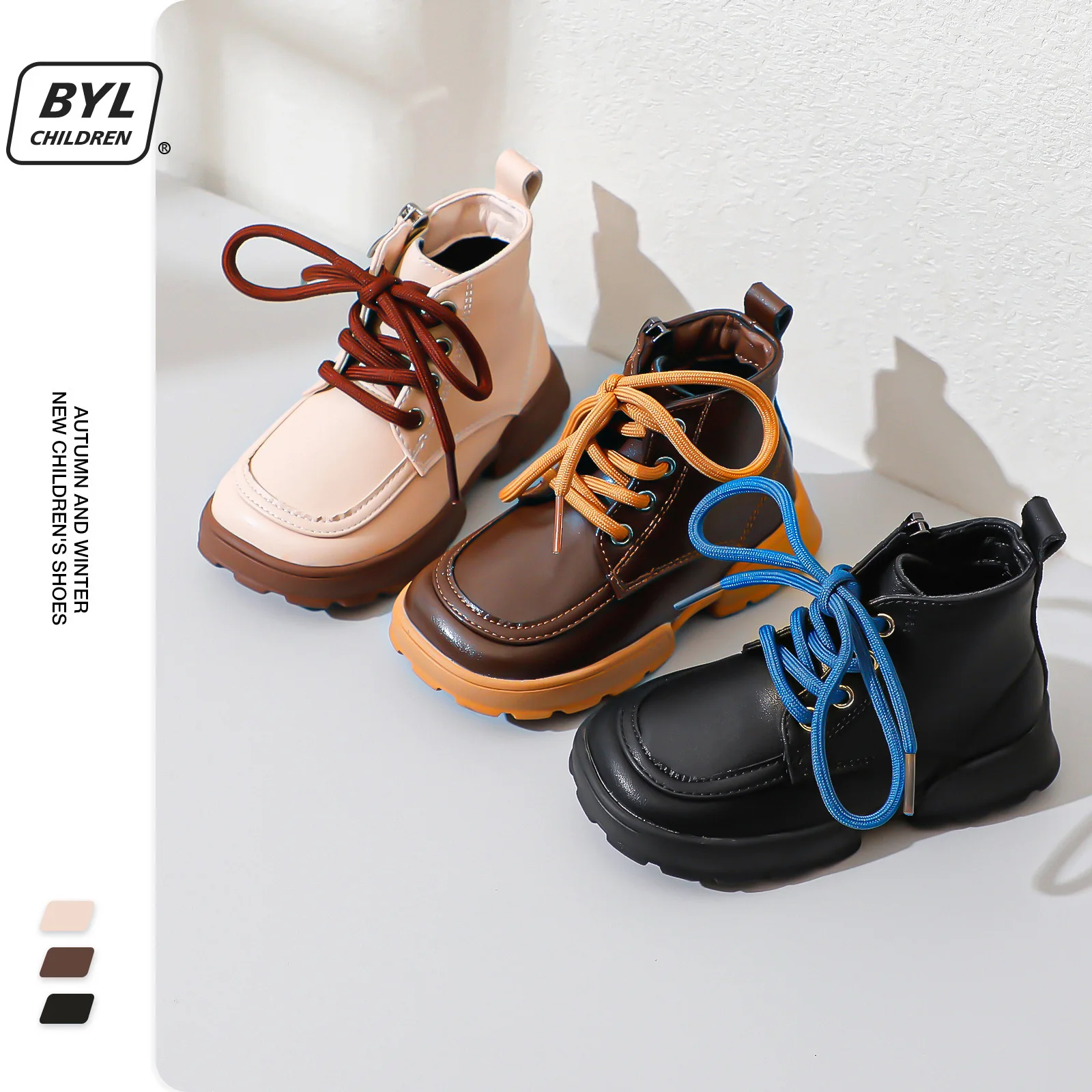

2022 Autumn New Baby Boots Fashion Soft Bottom Girls Martin Boots British Boys Big Genuine Leather Boots Warm