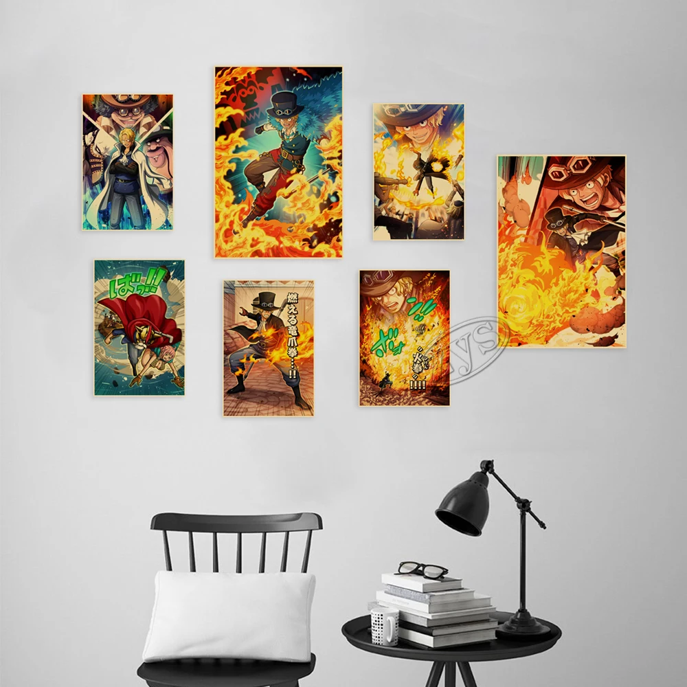 Цельный плакат HD-печать японская модель обои Sanji из крафт-бумаги аниме искусство