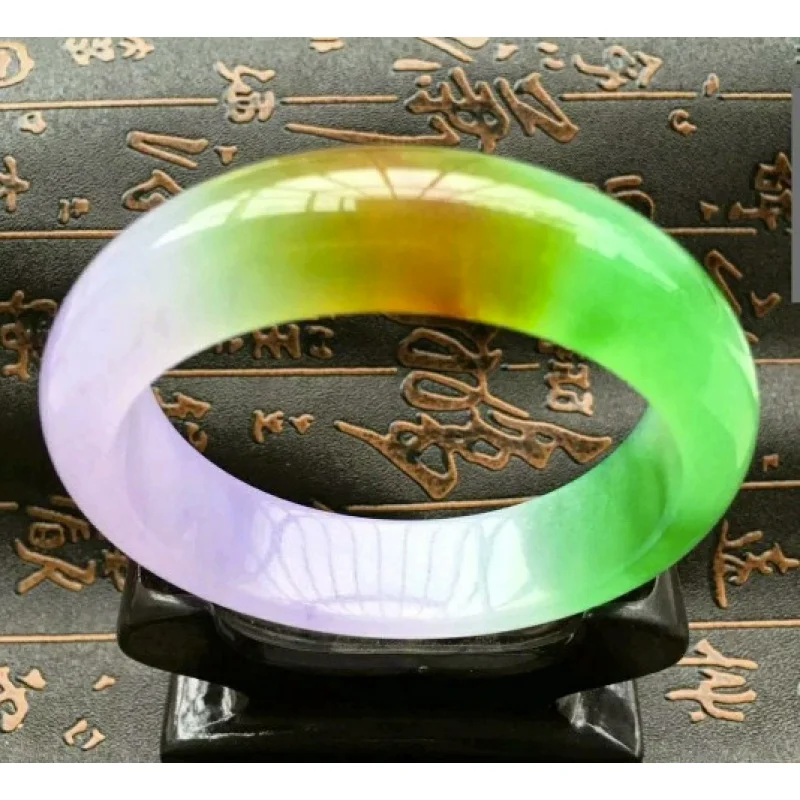 

Chinese Tri Color jade Bracelet 54-64mm Charm Jewellery Fashion Accessories Hand-Carved Man woman Luck Amulet Gifts