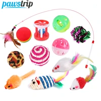 pet cat toy set funny cat stick pet interactive toys simulation mouse feather fish bell ball kitten play toy cat accessories