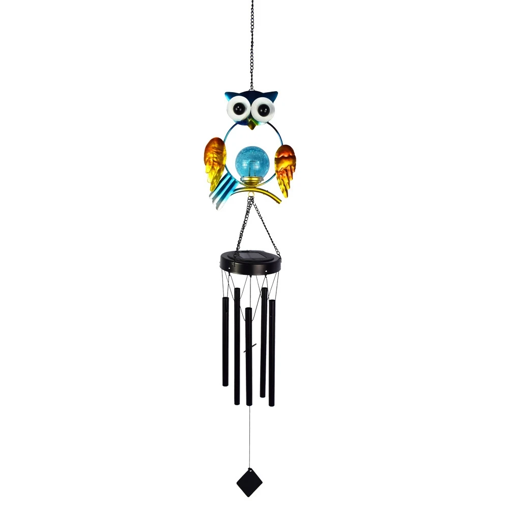 Солнечная уличная лампа для двора дома и сада водонепроницаемая синяя сова