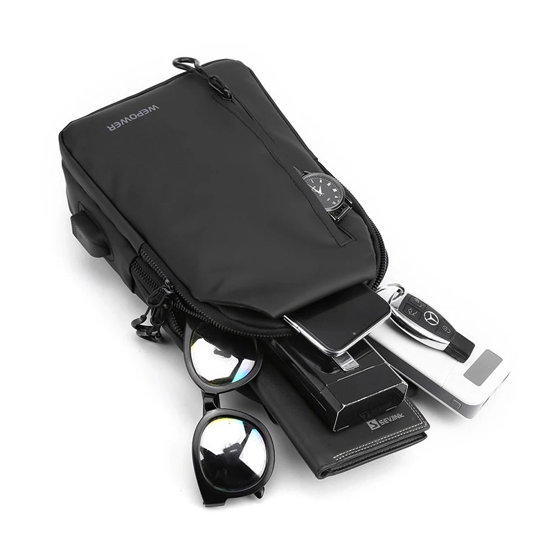 New Men's Chest Bag Casual Large Capacity One Shoulder Crossbody Bag Korean Locomotive Bag Water Proof Trendy Backpack