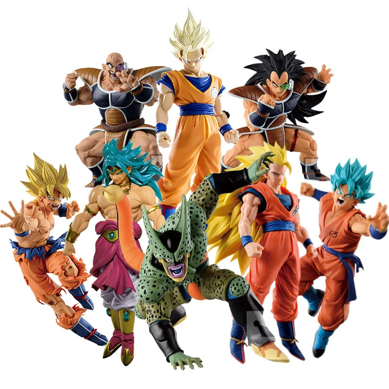 

New Dragon Ball Anime Dolls Super Saiyan Vegeta Majin Buu White Hair Black Hair Standing Posture Goku Budokai Fighting Form