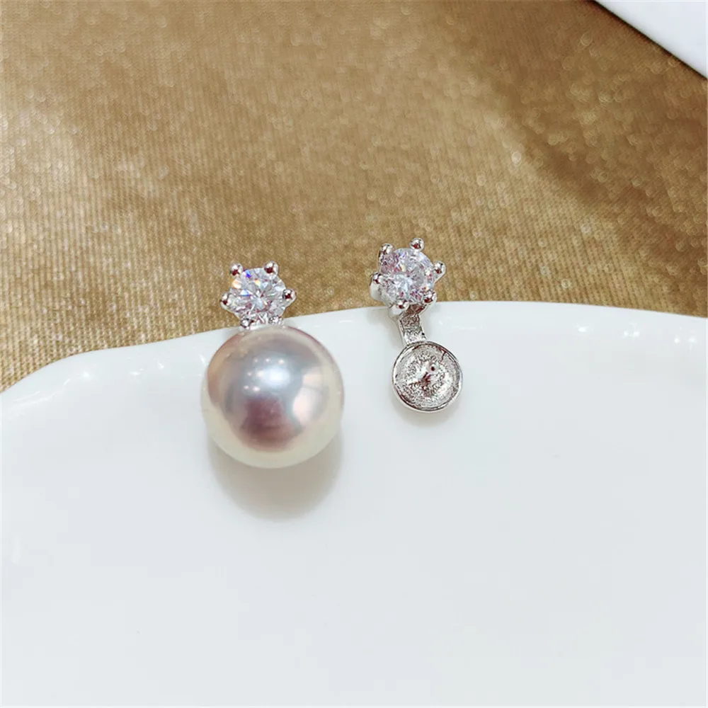 

925 Silver Pearl Beads Stud Earrings Setting Base Diy Jewelry Making Findings&Components