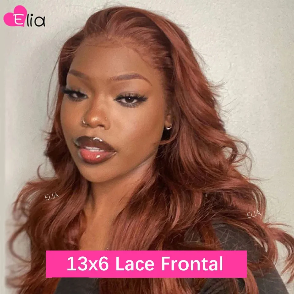 

13x6 Lace Frontal Human Hair Wig Body Wave Lace Closure Wig 5x5 Rose Brown Colored Human Hair for Women Preplucked Peruvian Hair