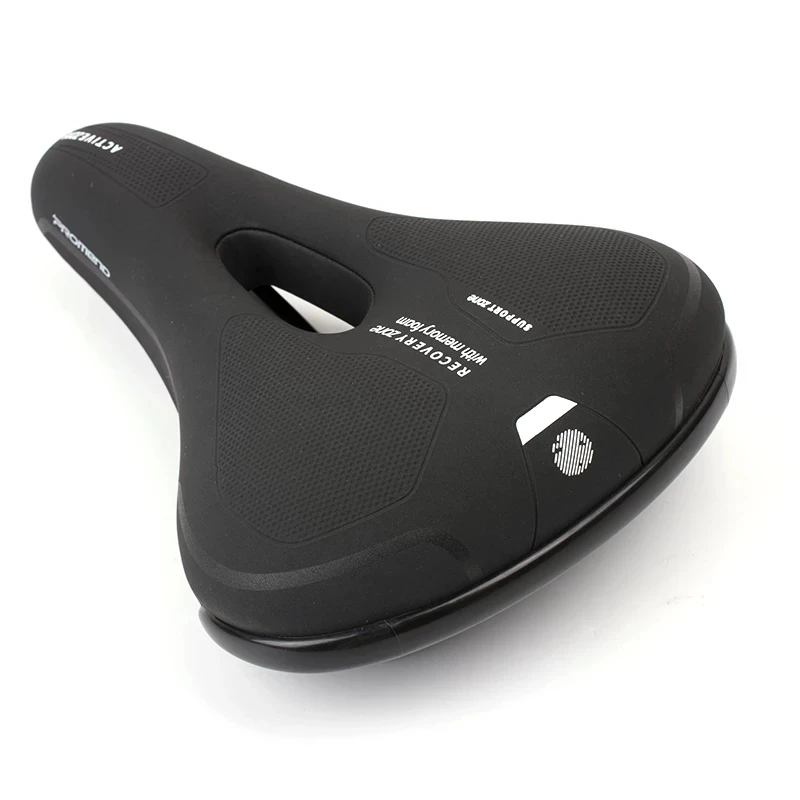 

Promend SD-592 Bicycle Leather Saddle Hollow Design Seat Thicken Wide Big Soft Cushion Bike Accessories Men