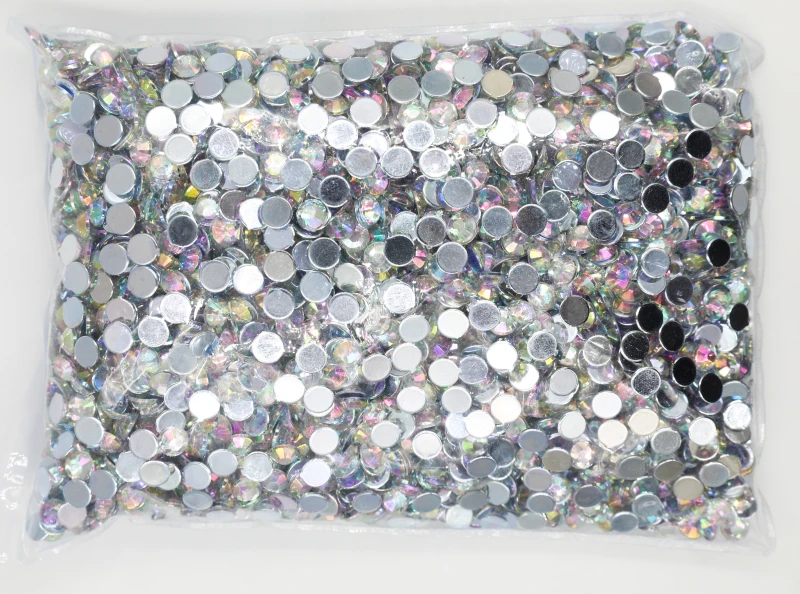 

Cryatal AB Color 1.5~20mm Flat Back Round Acrylic Rhinestones Beads,3D Acrylic Nail Art / Garment Decoration