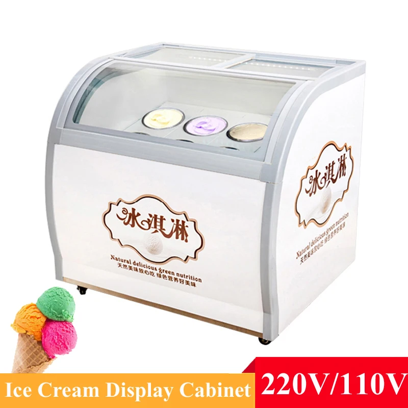 

Popsicle Showcase Machine Cold Drink Shops Ice Cream Display Cabinet Stainless Steel Ice Porridge Freezer