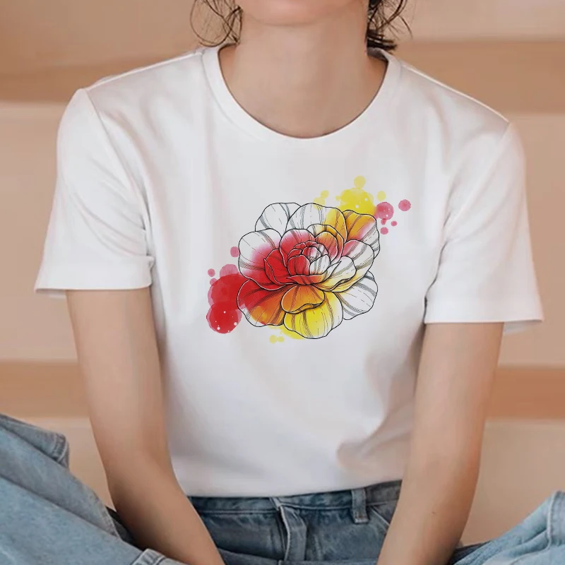 Женская футболка с мультяшным принтом повседневная одежда женская топы