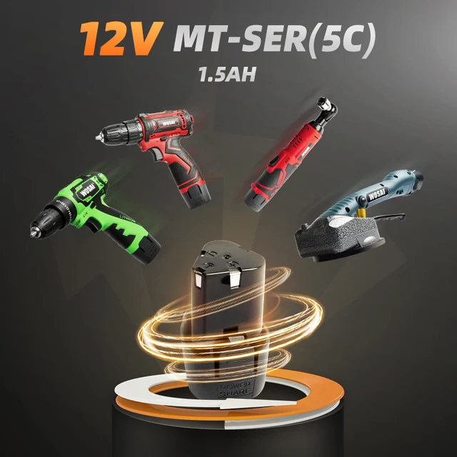 WOSAI 45NM Cordless Electric Wrench 12V 3/8 Ratchet Wrench set Angle Drill Screwdriver to Removal Screw Nut Car Repair Tool 5