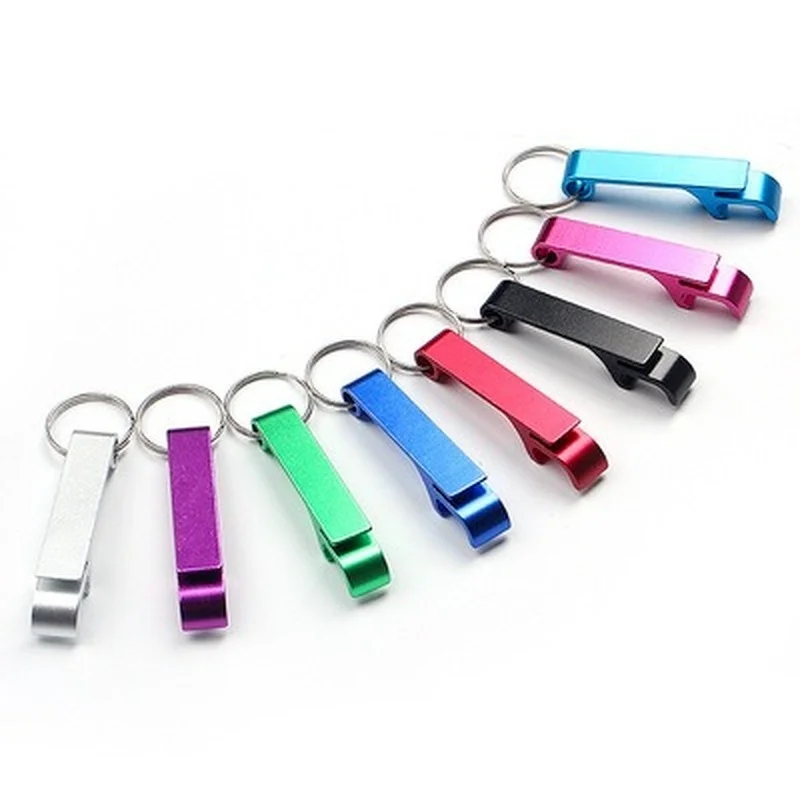 

8 Colors Bottle Opener Key Ring Chain Portable Metal Mini Beer Can Opener Keychain Metal Beer Kitchen Bar Tools Accessories Home