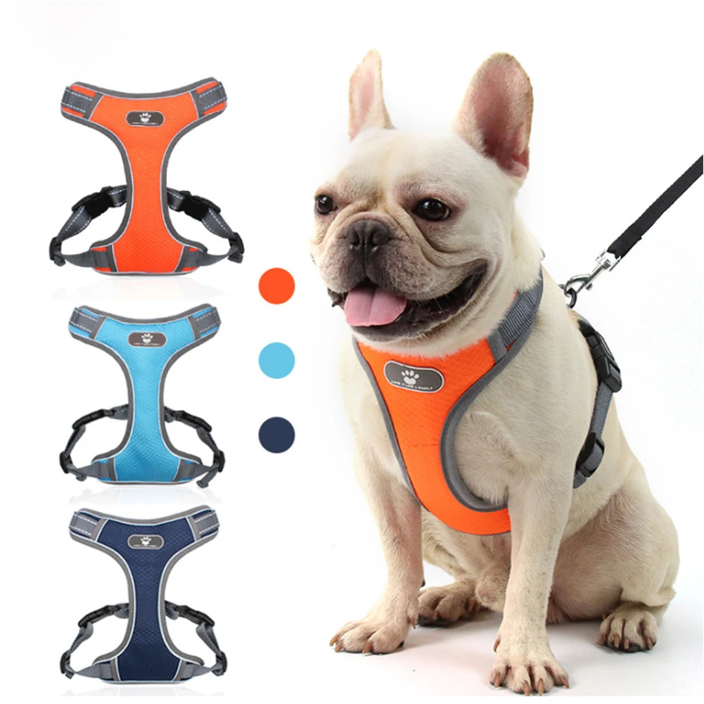 

Dog Harness Vest Breathable Soft Dog Harness Adjustable Nylon Mesh Vest Harness for Dogs Puppy Collar Cat Pet Dog Chest Strap