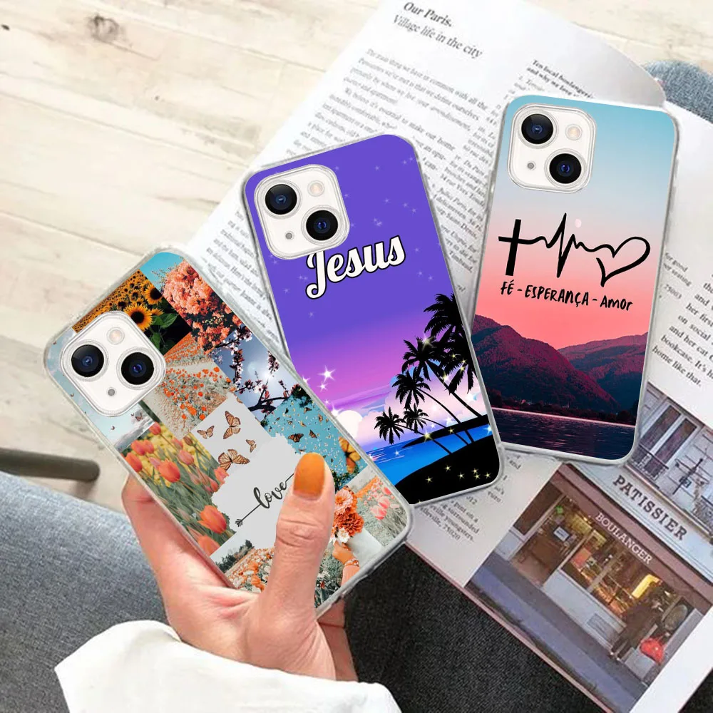 AU-32 Przezroczyste etui Jesus God Loves для Samsung A23 A52S A22S A55 A35 A25 A15 A34 A54 M23 M33 M52 M53