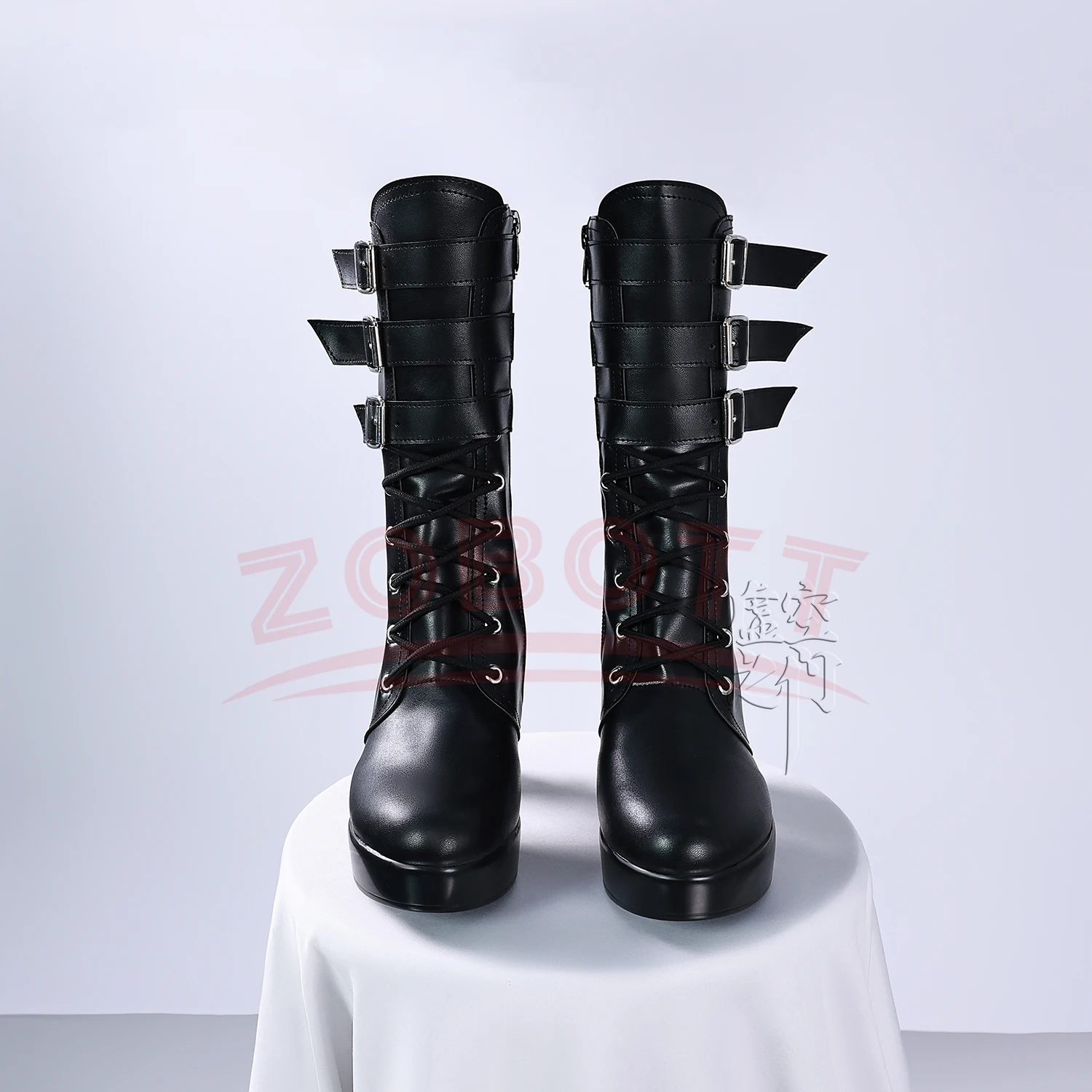Фото Zenless Zone Zero Ukinami Yuzuha Game Обувь для косплея Парики Сапоги Черные ботинки из искусственной кожи для женщин и девочек Хэллоуин Карнавальная вечеринка Реквизит №5