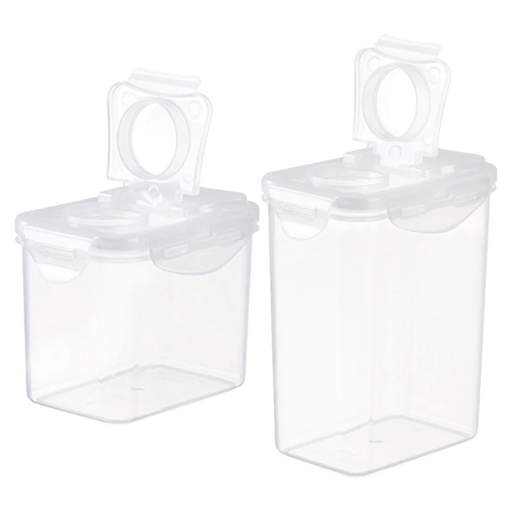 

2 Pcs Sealed Transparent Tank Storage Jars Pet Food Container Plastic Lids Containers Candy Grains Crisper Large