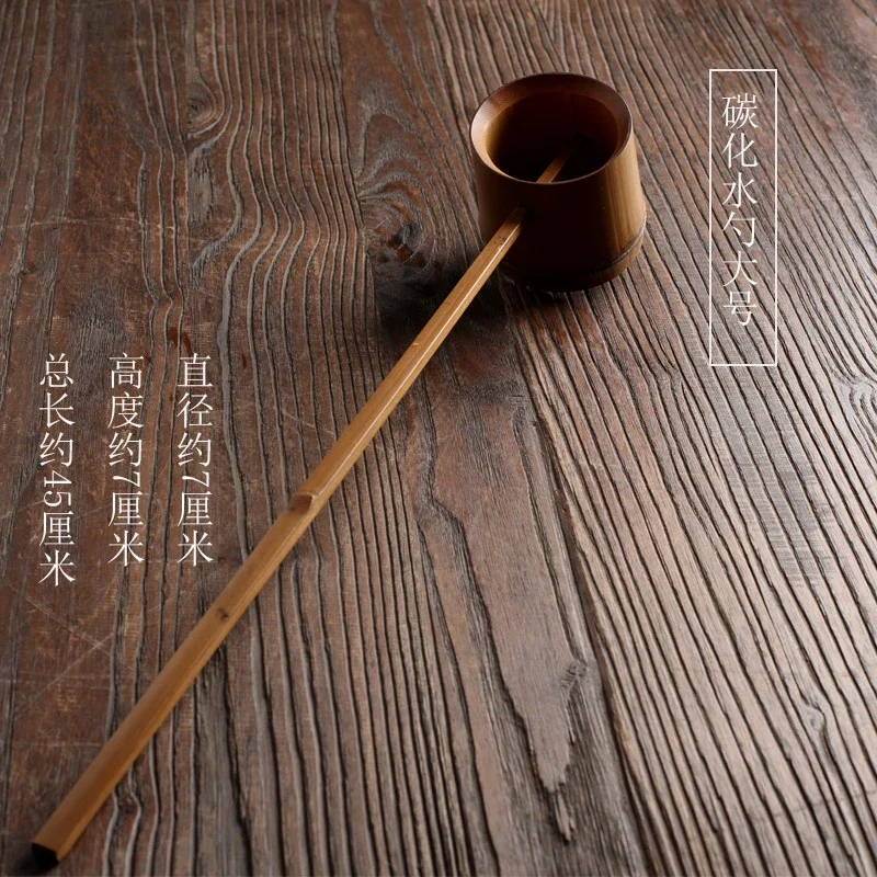 Деревянная ложка для чая ручной работы из натурального бамбука в китайском стиле с длинной ручкой, ложка для чая, чайная посуда, декор стола, кухонный инструмент, новинка 2023 года