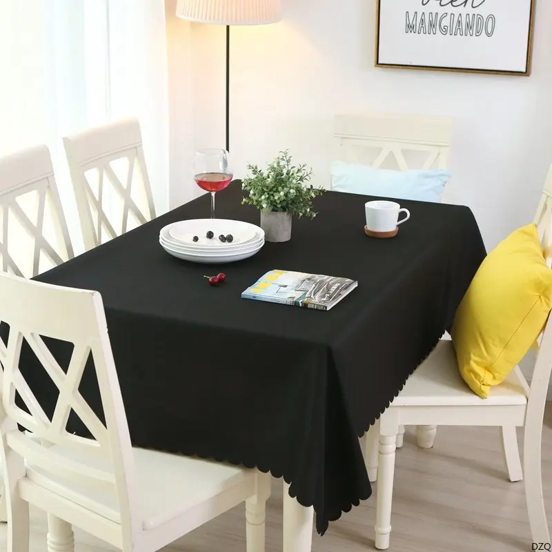 

Solid Color Rectangular Dining Table Cover Polyester Coffee Table Tablecloth Rectangle For Hotel Wedding Party Decoration