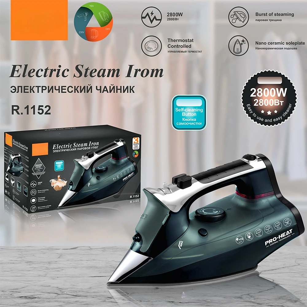 

220V Electric Iron Household Steam Iron 2800W High-power Hand-held Ironing Machine Travel Portable Steam Iron for Clothes