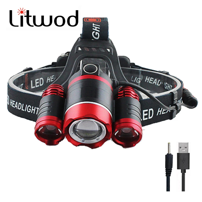 

Powerful LED Headlight Zoom Headlamp Flashlight Torch Waterproof USB Rechargeable outdoor Hunting Fishing Head Lamp Lantern Best