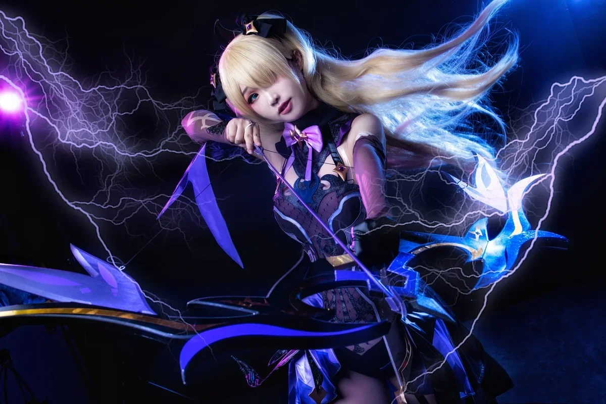 Игра Genshin Impact Fischl Лук Mitternachts Waltz (Nachtblind) Оружие Хэллоуин Карнавал Реплика Реквизит