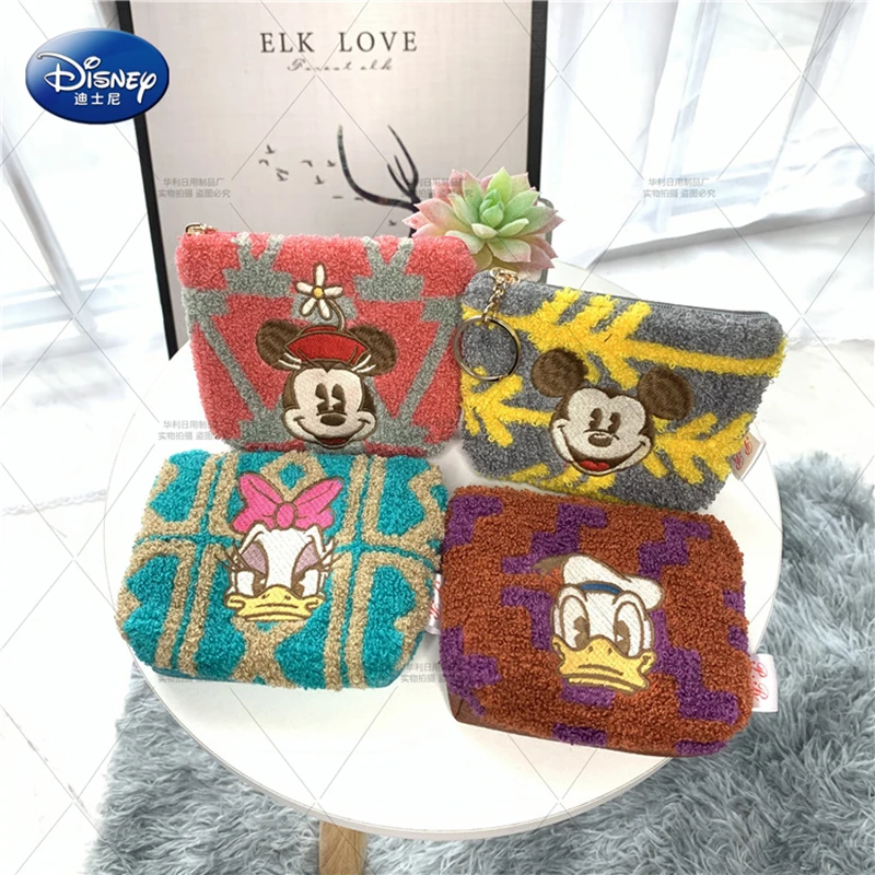 

Милые Мультяшные Микки Disney, Минни, Дональд, Детский кошелек для монет, студенческий кошелек для ключей и карт, плюшевый рюкзак