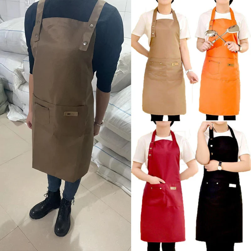 

Canvas Kitchen Aprons for Woman Men Chef Work Apron for Grill Restaurant Bar Shop Cafes Kitchen Chef Waiter
