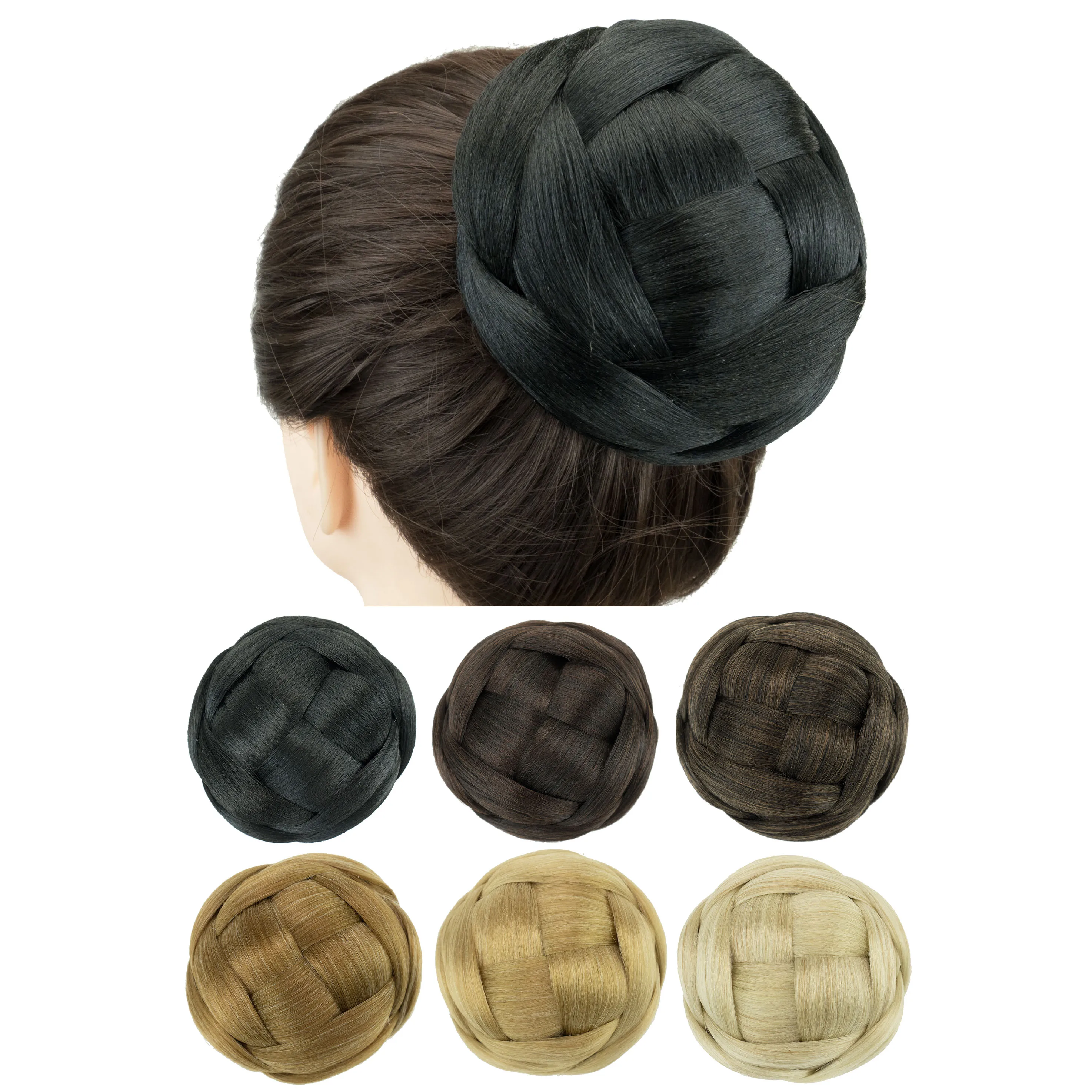 Soowee 6 цветов синтетические волосы плетеный шиньон вязаный светлый волос булочка пончик Роликовые шиньоны аксессуары для волос для женщин