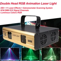 double head rgb animation laser light party stage lighting effect voice control laser projector strobe lamp for home dance floor