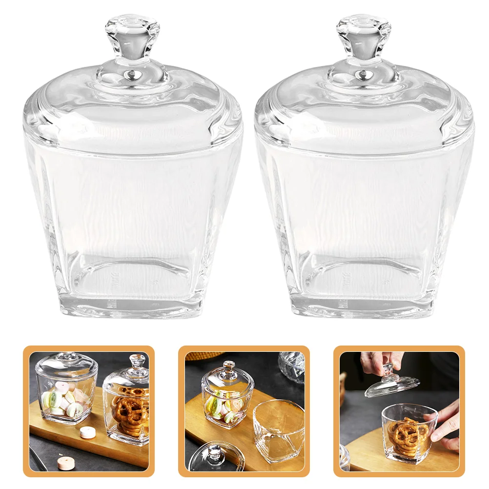 

Candy Jar Jars Clear Bowl Dish Sugar Container Lid Decorative Biscuit Buffet Transparent Box Wedding Covered Cookie Jewelry