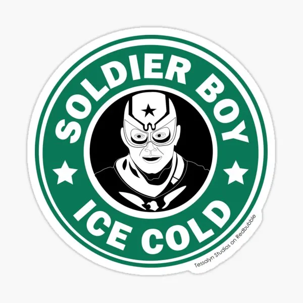 

The Boys Soldier Boy Iced Coffee 5PCS Stickers for Anime Water Bottles Decor Luggage Cute Print Wall Background Home Art Kid