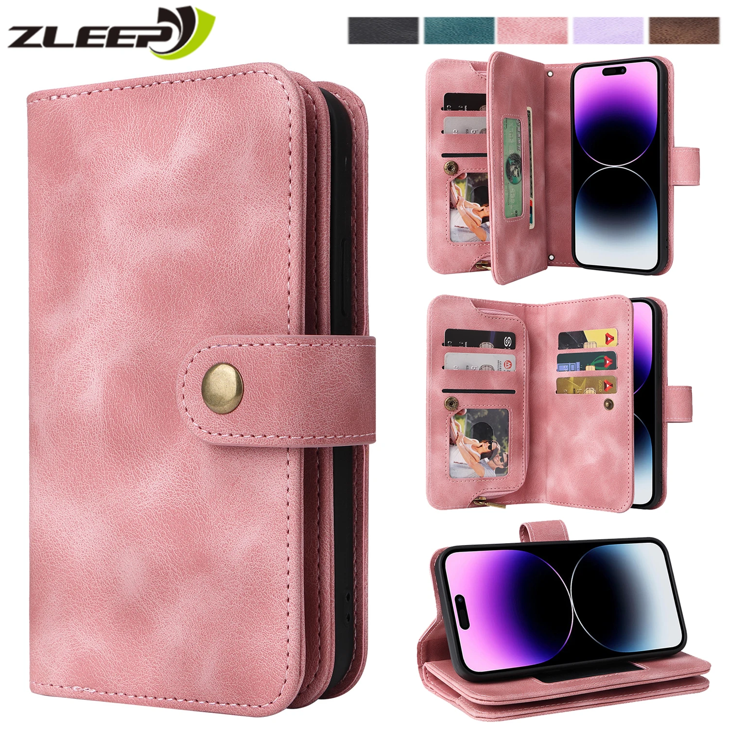 

Leather Flip Phone Case For Samsung Galaxy S23 S22 S21 S20 FE Ultra S10 S9 S8 Plus Wallet Card Slot Magnetic Lanyard Shock Cover