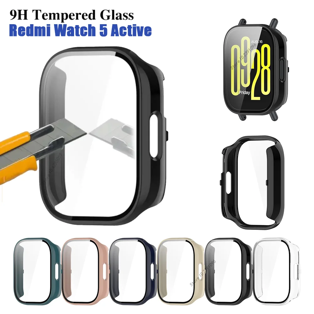 Защитный чехол для ПК + стекло Xiaomi Redmi Watch 5 активные умные часы пленочный бампер с