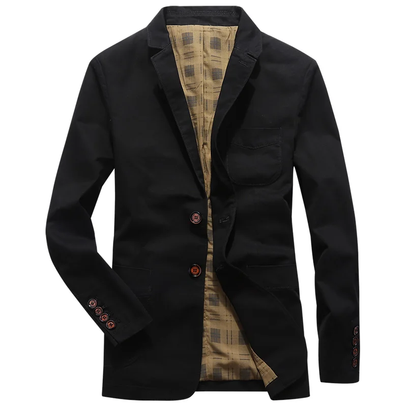 

High Quality Blazer Men's Autumn Cotton British Style Elegant Fashion Simple Business Casual Gentleman Slim Fit Jacket