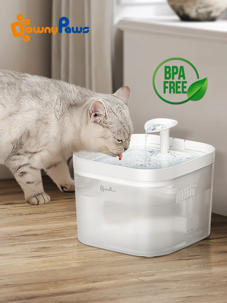 DownyPaws 2.2L Automatic Cat Water Fountain Dog Water Dispenser Translucent Filter Drinker Pet Sensor Drinking Feeder