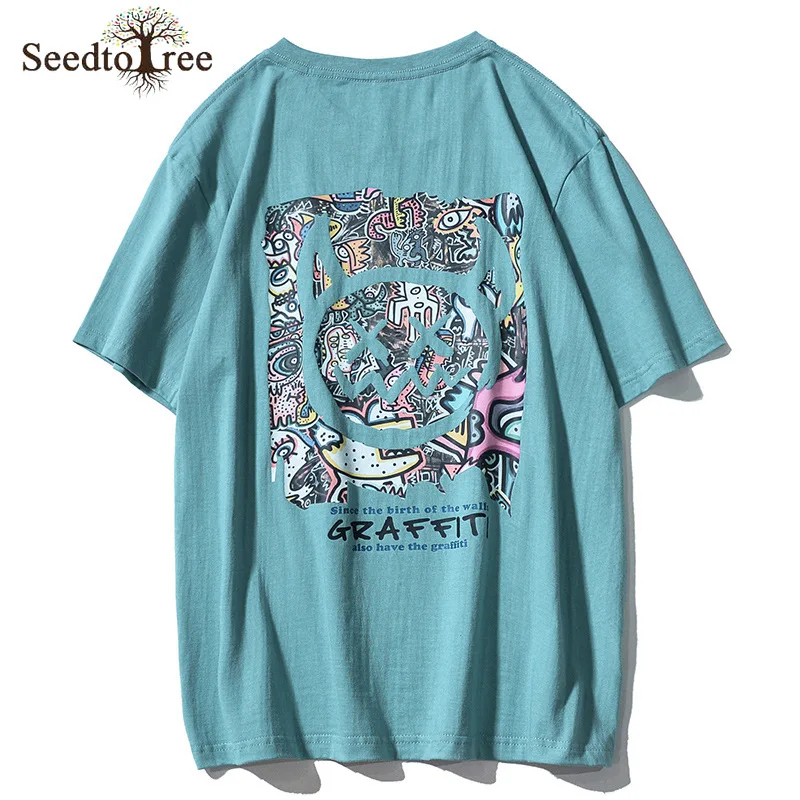 

2022 Summer Print Casual Men's T-shirt Short Sleeved Round Neck Unisex Cotton Tees