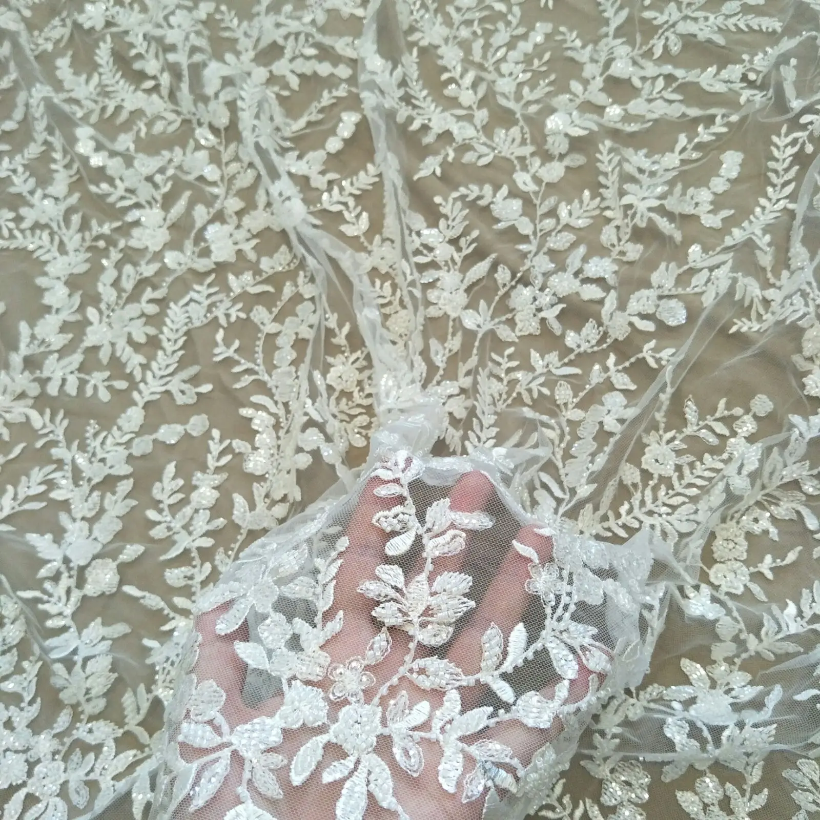 

Модная свадебная кружевная ткань с бисером, кружевная ткань для невесты, доставка по всему миру, продажа по ярду