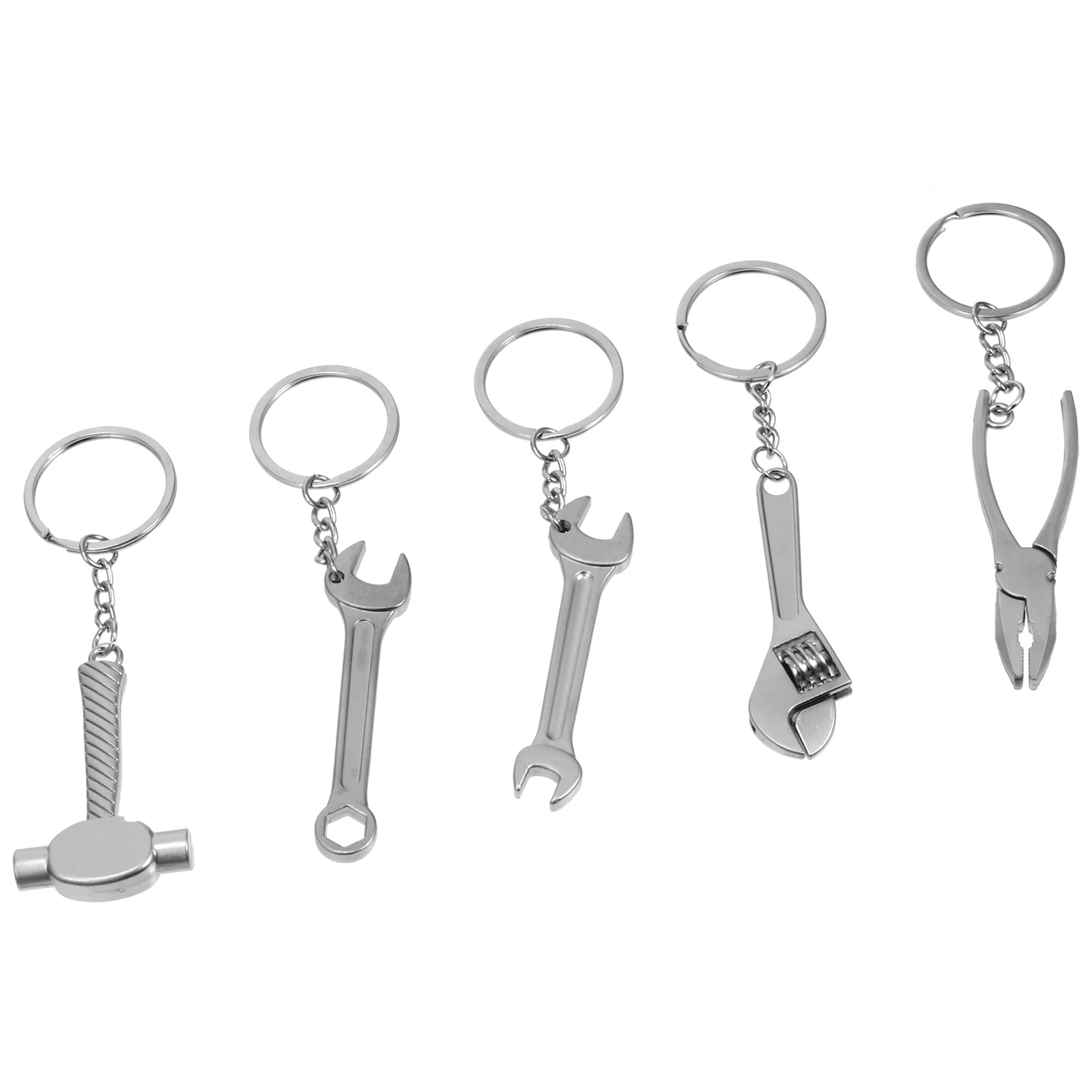 

Key Tool Keychain Mini Rings Keyring Keychains Holder Metal Pendant Ring Chain Hammer Unique Multitool Construction Spanner