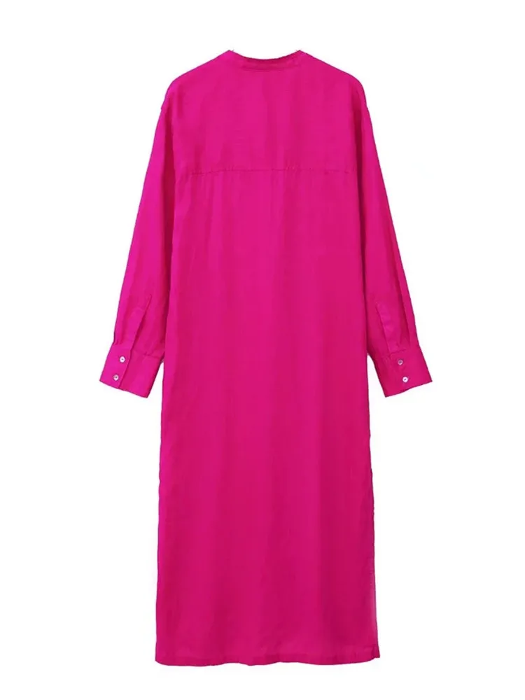 Женское платье-рубашка с длинным рукавом на пуговицах |