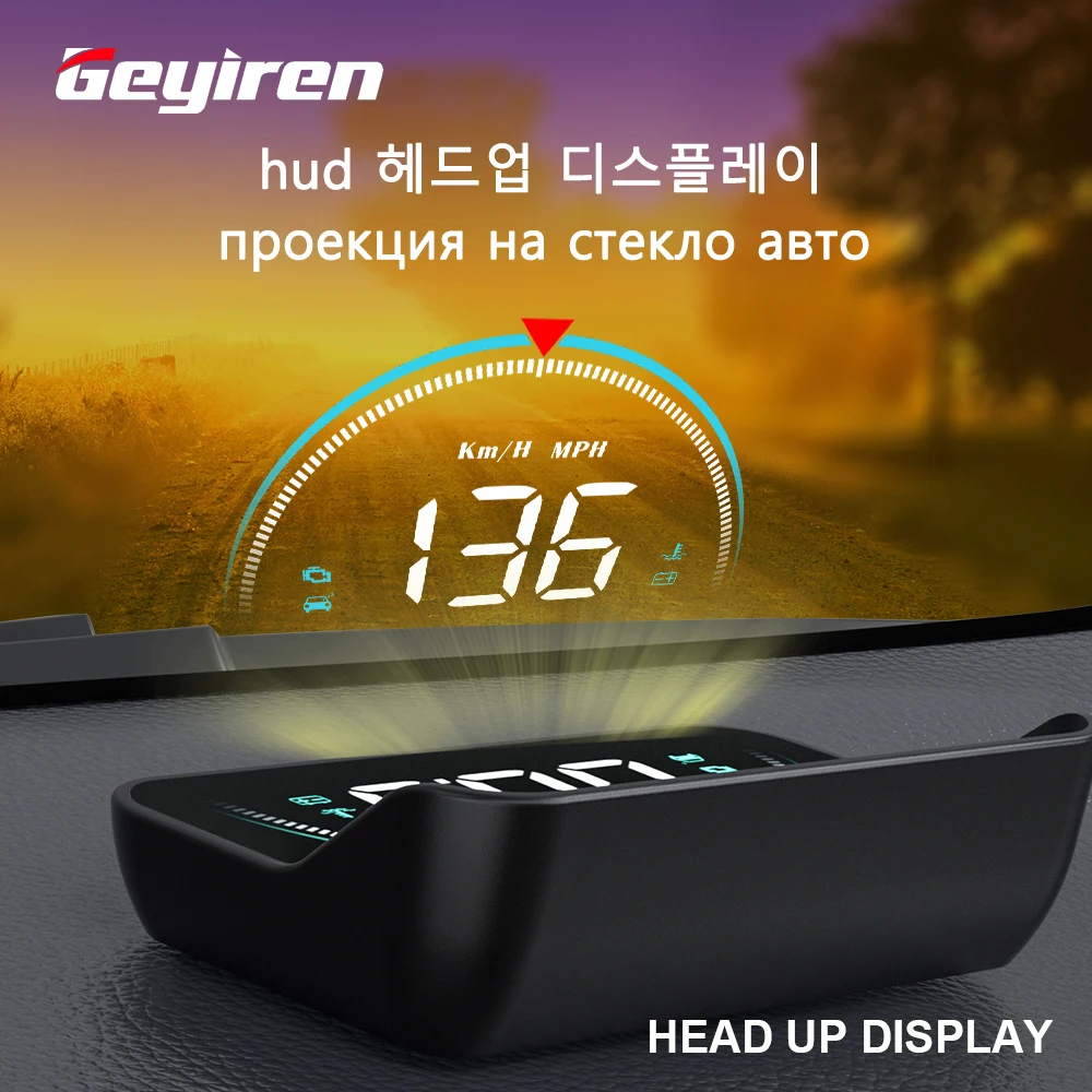 C3 PLUS Car Projector HUD Navigation GPS OBD2 EOBD Speedometer Head Up  Display