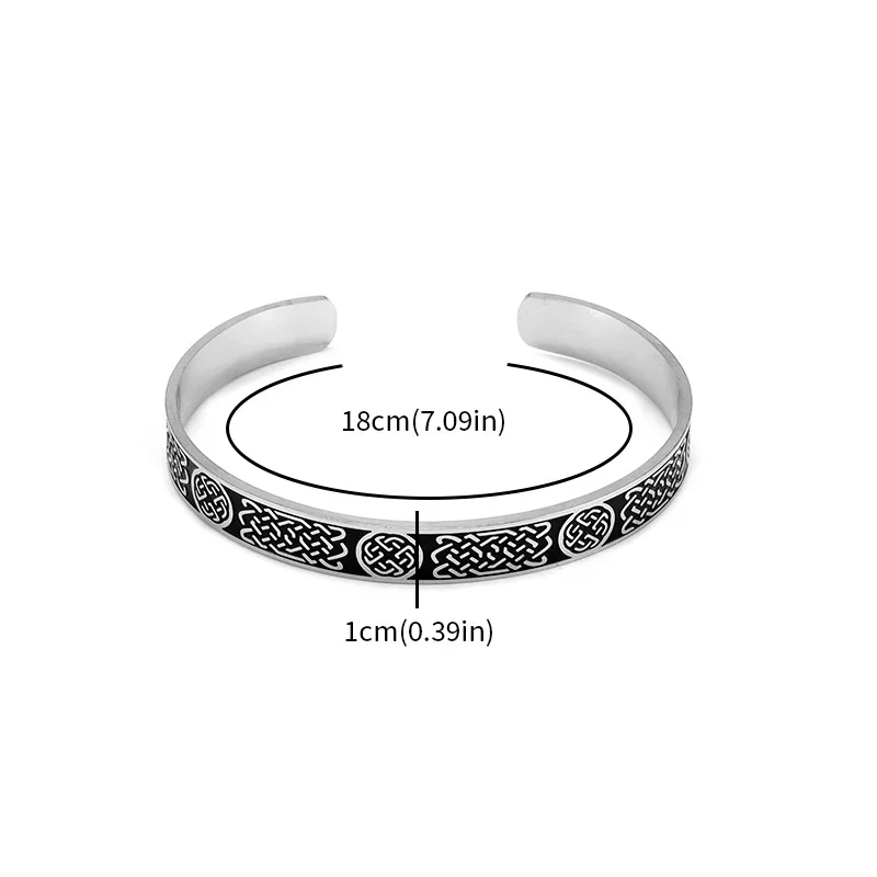 Скандинавский кельтский узел Открытый браслет из нержавеющей стали удачный