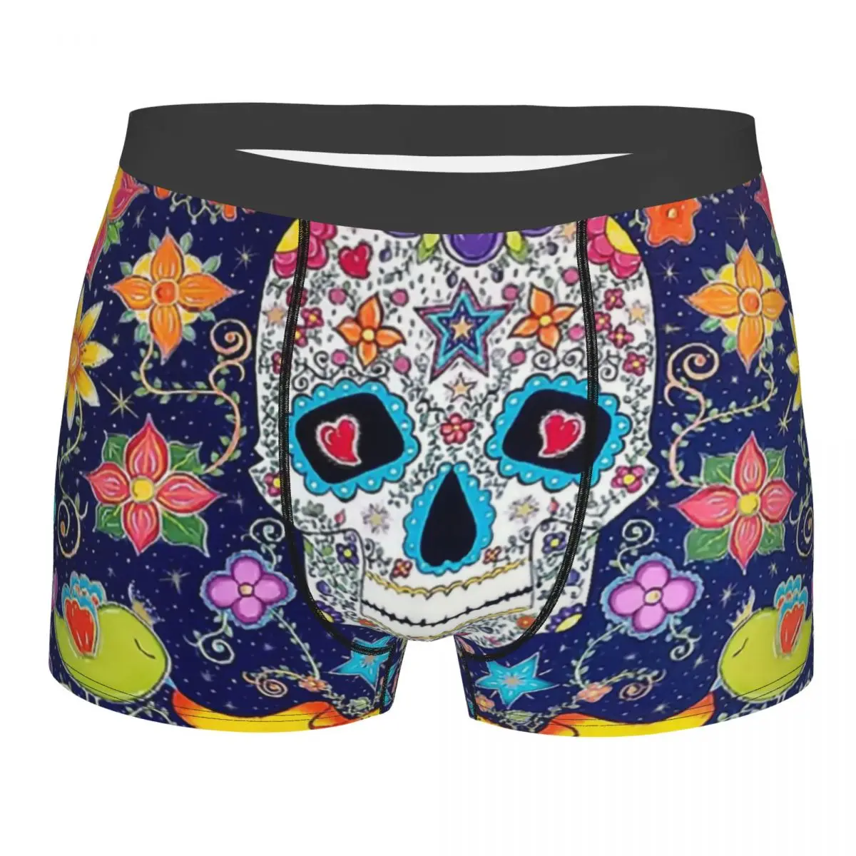 

Мужские пикантные трусы-боксеры La Calavera Catrina с узором, нижнее белье, трусы, мужские эластичные шорты, трусы