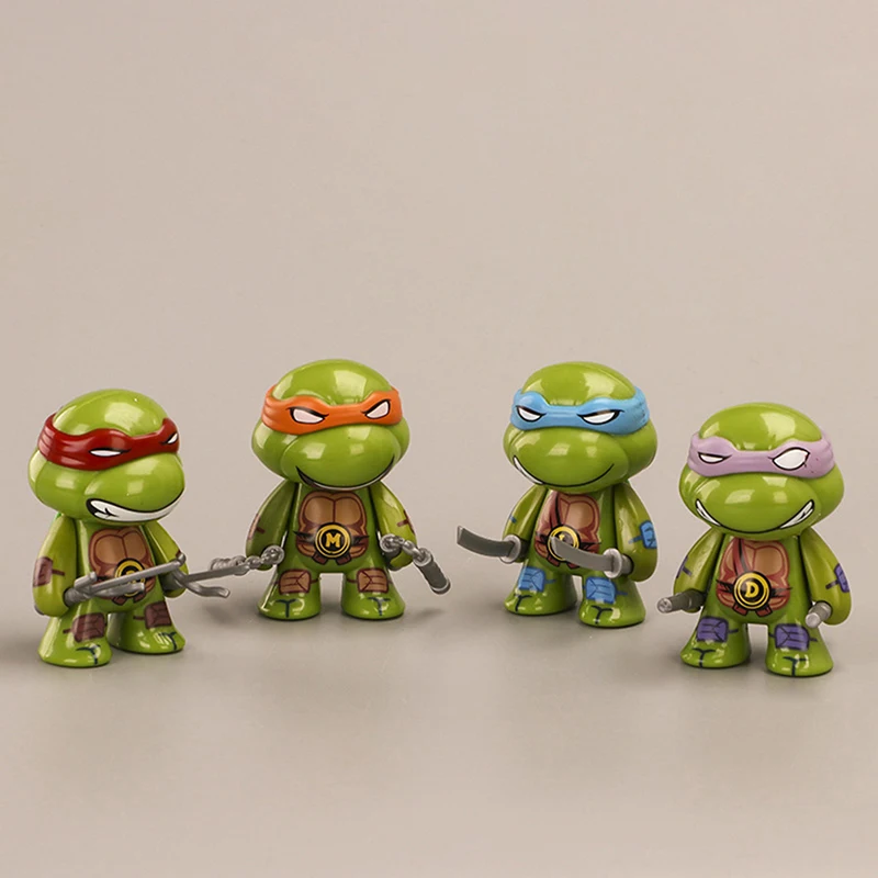 

4Pcs Anime Ninja Turtle Action Figure Teenage Mutant Ninja Turtles Raphael Donatello Doll PVC Collectible Model Toy Kid Gift