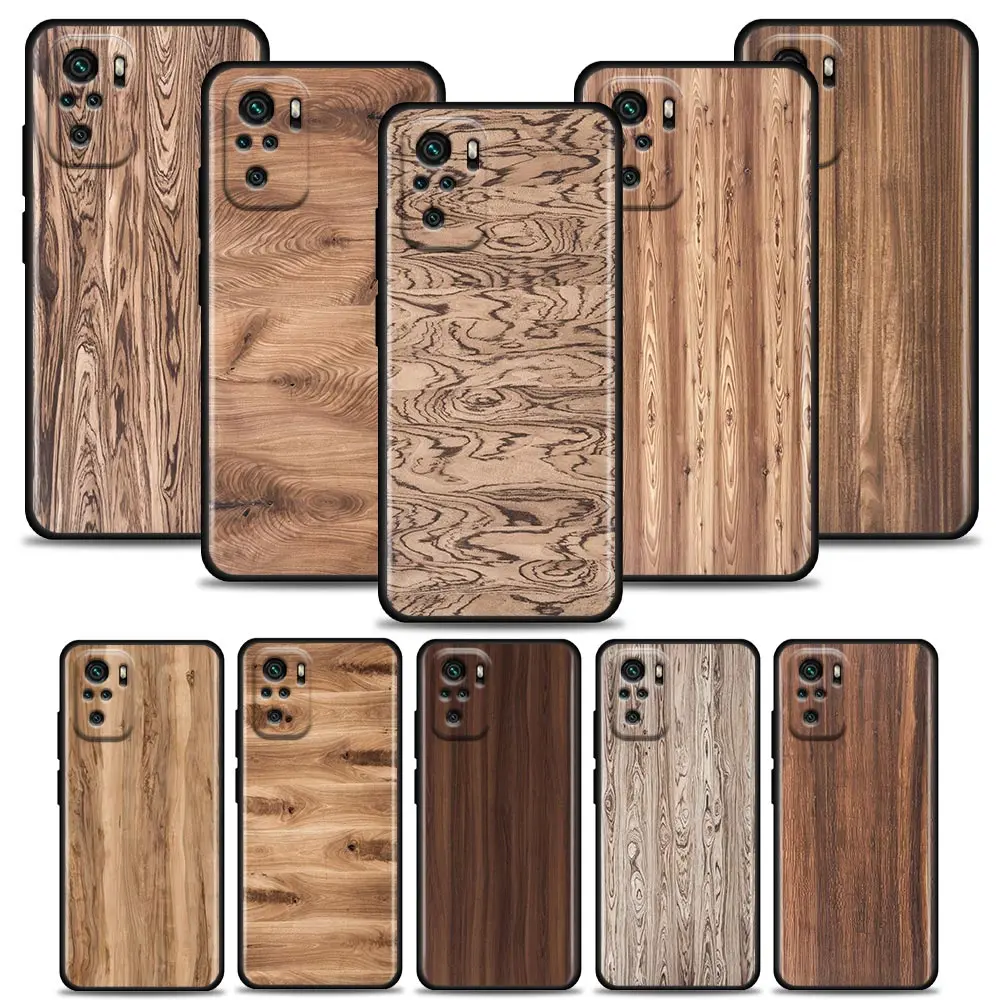 

Wood Textures Pattern Phone Case for Redmi 10 9 9A 9C 9i Case K20 K30 K40 Plus Note 10 11 Pro Soft Silicone Cover